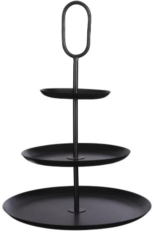 MICA Decorations Rama Présentoir à 3 niveaux en métal Noir 55 x 38 cm