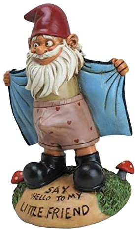 Lustige Gartenzwerge im Freien – Lustige Figur aus Harz – -Uhr, Unterwäsche, Dekoration für Gartenzwerg, Terrasse, Rasen, Keine Tür, Geschenk