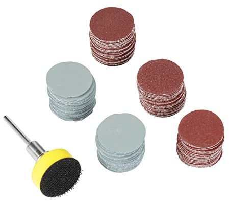 Discos de Lijadora de Grano Mixto de 100 Uds., Discos de Lija de 25mm, Kit de Disco de Lijadora con Almohadilla de Lijado de Bucle para Herramienta Rotativa Papel de Grano 100/180/240/1500/300