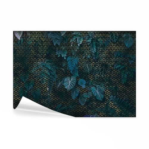 decomonkey Fototapete selbstklebend Geometrisch Abstrakt, 343x256 cm, Natur | Pflanzen, Art, Deco, Türkis, Büro, Flur, Selbstklebende, Tapeten, Wand, Fototapeten, Tapete, Wandtapete, klebend, Klebefolie