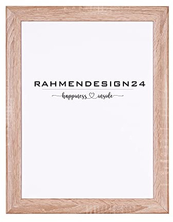 Rahmendesign24 Bilderrahmen Fiona 21x29,7 (DIN A4) Sonoma Eiche Fotorahmen, Wechselrahmen, Posterrahmen, Puzzlerahmen
