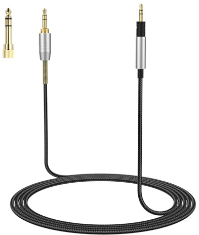 Zosvoses Momentum 4 Kabel, kompatibel mit Sennheiser Momentum 4/3/2.0, HD1 On-Ear, HD 400S/450BT, PXC 550/550-II, ACCENTUM Plus Kopfhörer, 3,5 mm Audiokabel, Headset mit 6,35 mm Adapter, 2 m