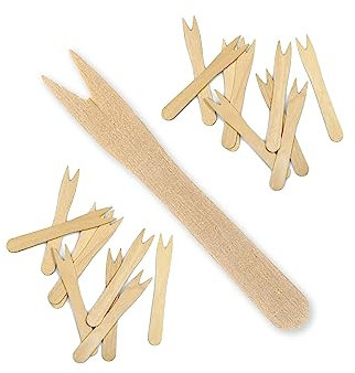 ONISM Pommesgabel Pommespieker aus Holz | Birkenholz | Einwegbesteck | Natürlich | Kompostierbar | Bratwurst | Currywurst | 8,5 cm | 100 Stück