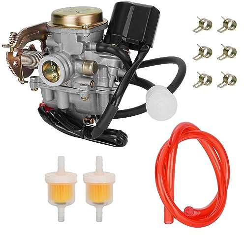 GY6 50cc Vergaser PD18 Vergaser mit Kraftstofffilter und Kraftstoffleitung | für GY6 49cc 50cc 139QMB 4-Takt Roller Moped Taotao Lance Eagle Tank Urban VIP Future Champion Kymco Parts