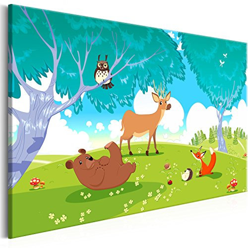 murando - Akustikbild für Kinder Bilder Akustikschaum Hochleistungsschallabsorber Schallschutz Leinwand 1 tlg Wandbild Raumakustik Schalldämmung Wald Kinderzimmer e-B-0011-b-a