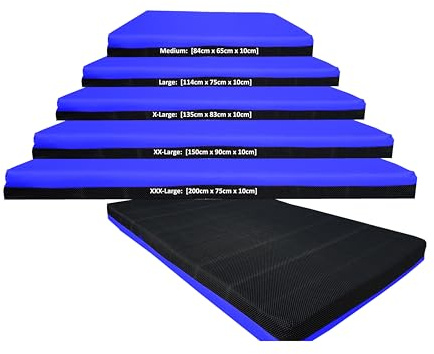 Non Slip Crash Mat, Landing, Tumbling, Safety Gymnastics Exercise Mat Pad Soft polyester fabric, Royal Blue, XXL