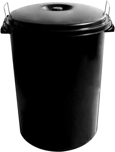 Cubo de basura 100L con asas, ideal para espacios comunitarios, CON tapa incluida -conjunto servido por un único vendedor