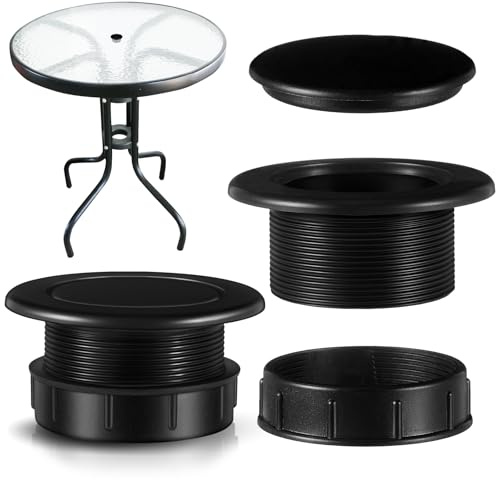 Sadnyy Parasol Umbrella Hole Ring Plug and Cap Set Outdoors Deck Table Hole Cover Insert Thicker Umbrella Plug for Patio Table Yard, Black