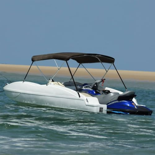 Faroom Toldo Bimini de 3 Arcos, Toldo para Barcos, Bimini para Barcos, Protección contra el Sol y la Lluvia, Accesorios Náuticos, Medidas 184x189x135 cm Negro