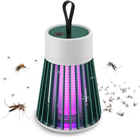Mozzguard Mosquito Zapper, repellente per zanzare, per esterni, lampada per zanzare, con lampada UV, zanzariera portatile, 2000 mAh, ricaricabile, USB, per giardini di campeggio (verde)