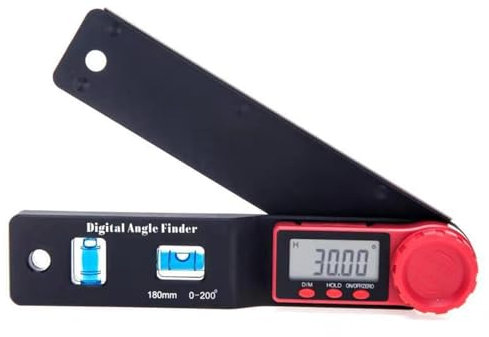 Livella a bolla elettronica - Misuratore di angolo elettronico di misurazione da 0 a 200 gradi con indicatore LED - Goniometro digitale chiaro e preciso per carpenteria e architettura