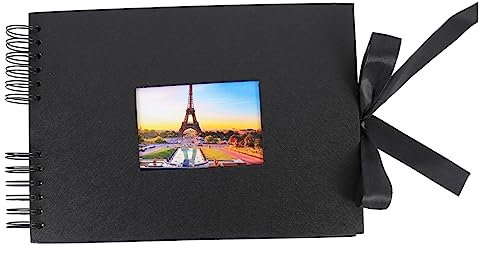 RORPOIR Fotoalbum Mit Fenster Scrapbook Für Kreative Erinnerungen Seiten Schwarzer Einband Für Geburtstage Hochzeiten Und Mehr