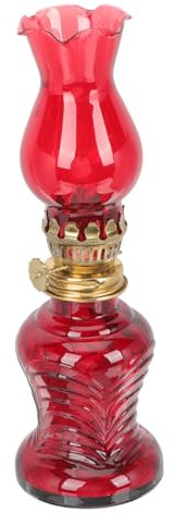 Cabilock Vintage Glas Petroleumlampe Retro Stil Öllampe Im Antikdesign Mit Dickwandigem Windschutzglas Leicht Befüllbar Dekorative Kerosinlaterne Für Wohnraum Camping Und Stimmungsvolle Bel