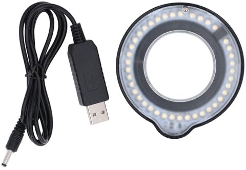Lumière de Microscope Polarisée à LED, Lentille Résistante à l'huile, Anti-éblouissement, éclairage Annulaire LED, luminosité Réglable pour L'industrie, Monoculaire, Binoculaire,