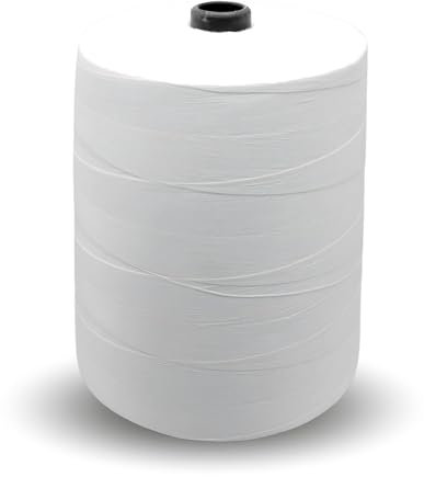 DOJA Barcelona | Bobine di Filo per Cucire Sacchi | in Poliestere | Filo Macchina da Cucire Industriale | 4 Fili 12S/20S | Bobina 25500m | Bianco | 5 kg | Bobine di Filo per Cucitrice Sacco di Juta