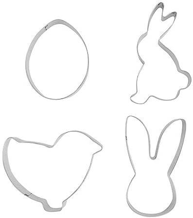 PRETYZOOM Biscotti Pasquali in Metallo A Forma Di Pollo 4 Pezzi Non Facili Da Pulire Per La Celebrazione Della Pasqua