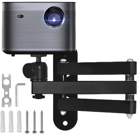 Supporto da parete per proiettore pieghevole universale regolabile con filettatura 1/4, supporto in metallo per camera da letto, soggiorno, ufficio