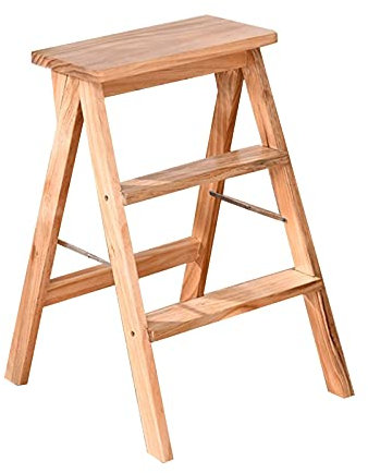 XCHSXYL Trittleiter Klappleiter, Tragbarer Schmaler Tritthocker Trittleiter, Sicherheits-Haushaltsleiter Lagerregal Blumenhocker Für Schlafzimmer Badezimmer Balkon, Holz