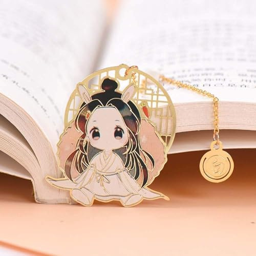 Anime Heaven Offizielle Segens-Lesezeichen, Tian Guan Ci Fu, Metall, hohl, Buchmarker, Geschenk für Leser, Studenten, Bücherwurm, Buchhüllen, Buchzubehör