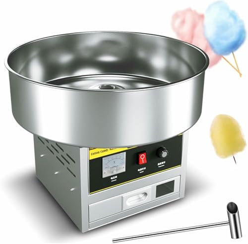 HOTAPEPU Máquina para Hacer algodón de azúcar de 1200 W, máquina Comercial para Hacer algodón de azúcar con Cuchara para azúcar y cajón de Almacenamiento Grande, para el hogar y Fiestas Familiares~/