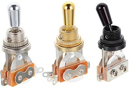 ERINGOGO 3stücke Gitarren Pickup Selector Kippschalter Aus Metall Für Elektrische Gitarren Schalter Mit Schwarzem Goldenem Und Silbernem Kopf Installieren Für Musiker Und