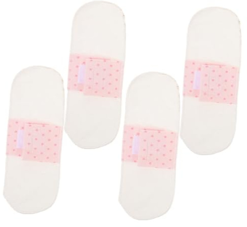 minkissy 4 Stück Wiederverwendbare Menstruationseinlagen aus Baumwolle Atmungsaktive Slipeinlagen für Damen Waschbare Periodenbinden Hoher Schutz für Schwangerschaft und nach Geburt