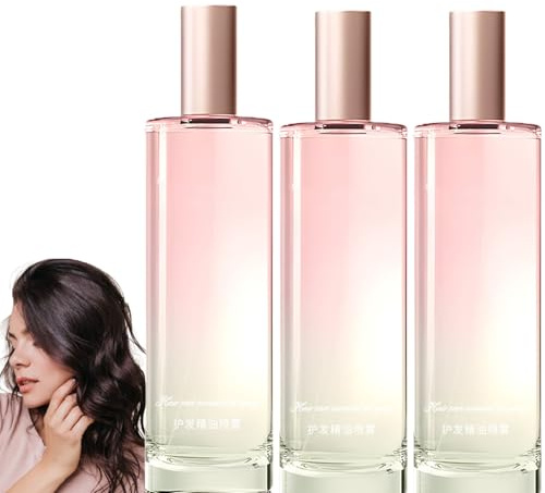 Spray de conditionneur de cheveux anti-étincel, pulvérisation d'huile essentielle, revitalisant sans rinçage, hydratant pour les cheveux crépus, secs endommagés, ajoute de la brillance (3Pcs)