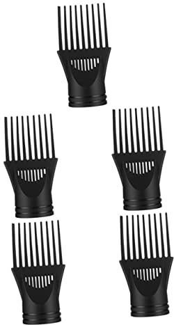 LOLIPPYY Beccuccio Phon Nero in Plastico 5 Pezzi, Accessorio per Asciugacapelli Riutilizzabile per Chioma Pettine Concentratore per Styling