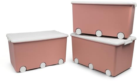 Thermobaby Coffre de rangement Playbox Maxi 42 L lot de 3 - Rose