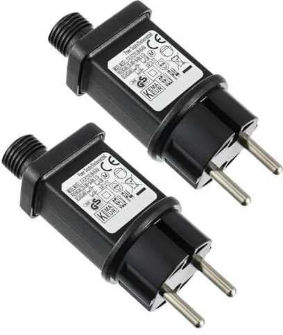 JAMHER 31V 3.6W 0.12A Trafo Stecker IP44 LED-Treiber mit Timer 8 Modelle für Weihnachtsbeleuchtung Blinklichter Lichterketten Eiszapfenlichter Netzlichter(2 Stück)
