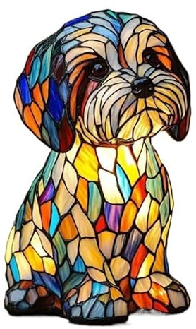 Generisch Gartenstadl Leuchthund - handgefertigte Lampe, die Herzen erstrahlen lässt(Malteser)