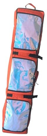 predolo Bolsa de Esquí Bolsa de Snowboard con Ruedas con Asa Estuche de Almacenamiento Acolchado Almacenamiento de Equipo Y Ropa para Esquiar Viajes en Avión, Naranja