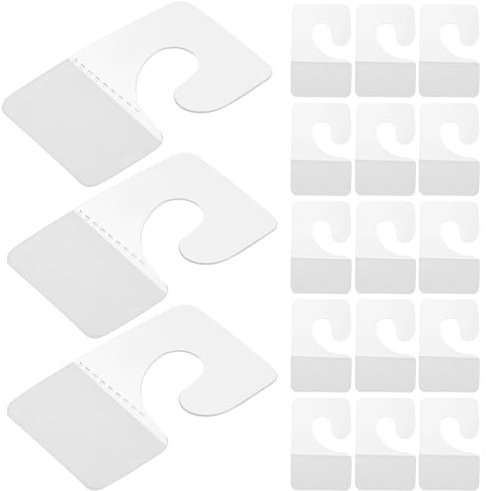 INOOMP Crochets Auto-adhésifs Transparents en Plastique pour Panneaux Perforés, Lot de 200 Pièces, Format 27 X 42 Mm, Crochets D'affichage Pratiques pour Bureau, Maison et Magasin,