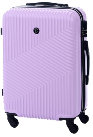 BERTOO Milano Kabinenkoffer S, leicht, ABS-Hartschale, Handgepäck mit 4 Spinnrollen und Zahlenschloss, 31 l, Hellviolett