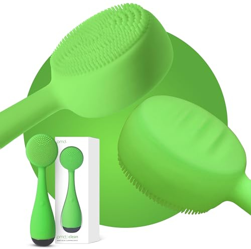 PMD Clean - Smart Facial Cleansing Device with Silicone Brush & Anti-Aging Massager - Waterproof - SonicGlow Vibration Technology - Clear Pores and Blackheads - Lift, Firm, and Tone Skin