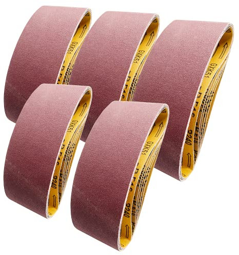 Nastri abrasivi 75X533mm,3 x 80/120/150/240/400 Kit nastri abrasivi per levigatrici a nastro,per levigare,limare,affilare e rimuovere metallo/legno(15 pezzi)