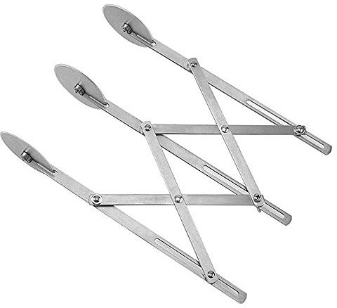 Pastry Cutter Stainless Steel Dough Cutter Adjustable Pizza Cutter with Non-Stick Wheels Kitchen Bakery Tool (3 Wheels)