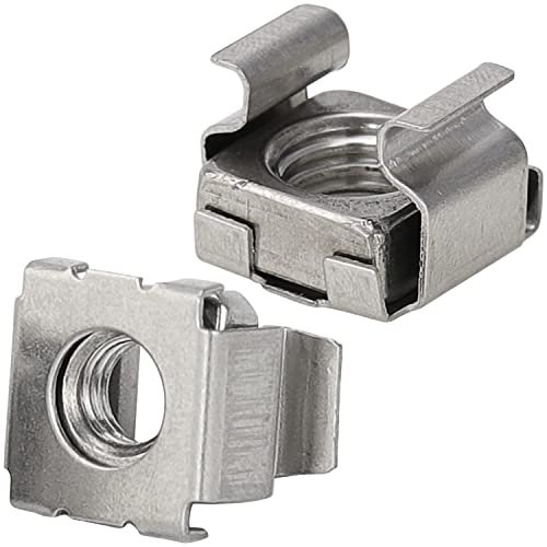 FASTON® Käfigmuttern M8 Edelstahl A2 V2A (5 Stück) Vierkant Kastenmutter Einsteckmutter für Blechstärke Vierkantmuttern Käfigmutter Käfig Rack Unterlegscheibe