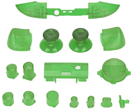 ASHATA Replacement Full Buttons Kit, Full Trigger Module Set RT LT RB LB ABXY Buttons Game Controller Button Accessory Set, Series X Series S gamepad(Transparent green)