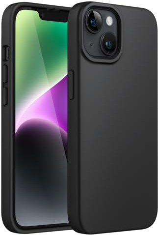 JETech Silicone Case for iPhone 14 6.1-Inch, Silky-Soft Touch Full-Body Protective Phone Case, Shockproof Cover with Microfiber Lining (Black)
