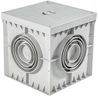 Arqueta Estanca de Suelo Electrica Gris Cuadrada con Tapa Ciega IP54 Arqueta de Riego y Electricidad Arqueta de PVC para Jardín, Drenaje Riego, Instalaciones Eléctricas Tuberías (1, 300x300 mm)
