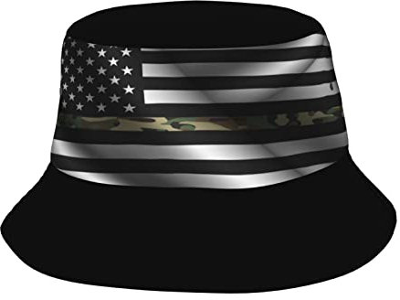 YINGD Fischerhut Camo Line Flagge Strand Sonnenhut Leicht Atmungsaktiv Fischerhut Faltbarer Outdoor Hut für Frauen Herren, #72, One size