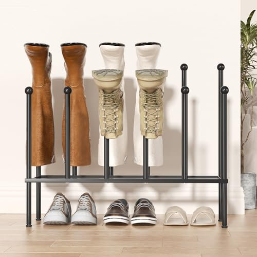 pickpiff Schuhregal Stehend Metall Schwarz - Freistehende Schuhschrank, Schuhablage für Schlafsaal, Schrank, Eingangsbereich, Schlafzimmer, Terrasse, Outdoor, Flur, Schuhregal-Organizer für 6 Paar