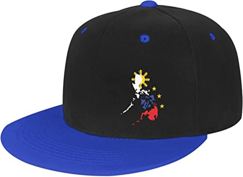 Map of Philippines Baseball Cap Classic Snapback Hat Cap Hip Hop Style Flat Bill Adjustable, Fotofarbe, One size