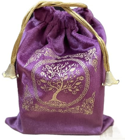 Indian Consigners Soft Velvet Pouch for Tarot, Altar, Rune, Gift, Crystal, Jewelry Wrap Bags for Precious, Sacred and Spiritial Item (Purple)