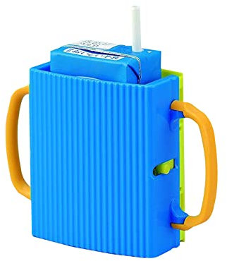 LIUHUIZEYU Support de boîte à jus pour enfants, porte-gobelet télescopique, sans compression, réglable, pliable, pour enfants, sans déversement (bleu)