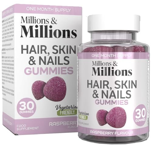 Millions & Millions - Hair, Skin & Nails Multivitamin Gummies • Maintenance of Hair, Skin & Nails • Suitable for Vegetarians • 30 Gummies • 1 Month Supply