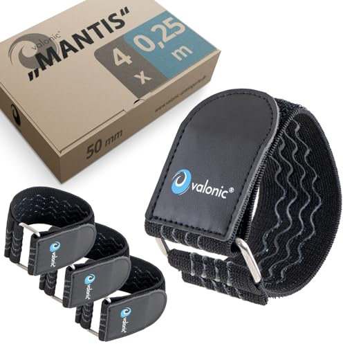 valonic Mantis - Bandes élastiques, Auto agrippantes, 4 pièces, Sangle Scratch, Sangles de Serrage