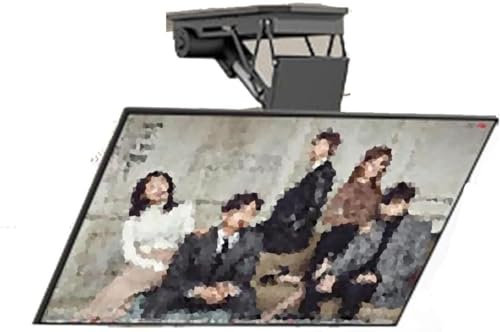 MaiBuL LNNW Supporto TV motorizzato for TV da 50-90 Pollici, Supporto TV for Montaggio a soffitto con Telecomando e impostazione della Memoria Staffa TV Universale Televisore LED/LCD