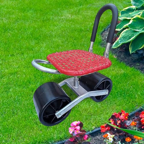 YURCI Mini-Gartenwagen, Rollender Arbeitssitz, Pflanz- Oder Rasenpflege-Gartengeräte, Outdoor-Gartenhocker, Roller, Rollender Arbeitssitz, Gartenstuhl für Den Außenbereich, Terrasse und Hof